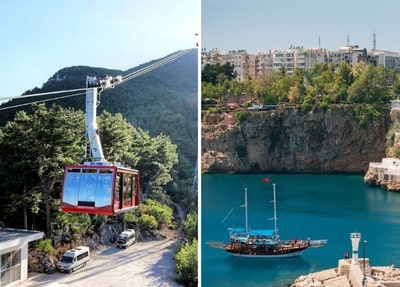 Antalya Stadtrundfahrt mit Wasserfällen Bootsfahrt und Seilbahn